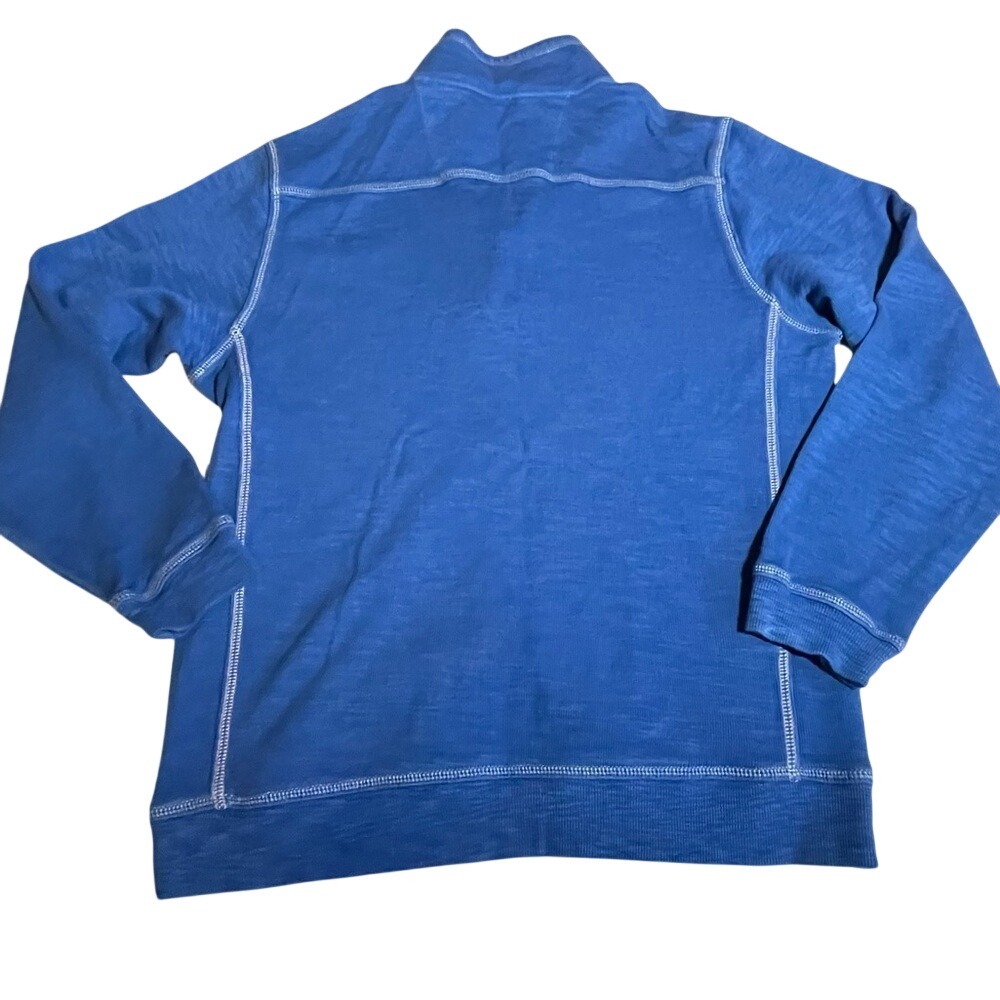 Tommy Bahama Mens‎ Blue Pima Cotton Tencel Quarter Zip Pullover Sweater Size M - Picture 3 of 5